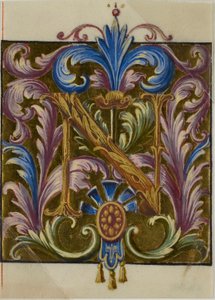 Illuminated Initial "N" with Acanthus Leaves from a Choirbook