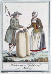 Inhabitants near Strasbourg - in Encyclopedia of Travels by Grasset Saint Sauveur, edition Paris
