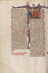 Initial A: Two Men before a Judge by Unknown artist