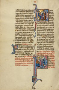 Initial D: A Woman Accusing her Husband before a Judge; Initial P: A Couple Led by Soldiers before a King by Unknown artist