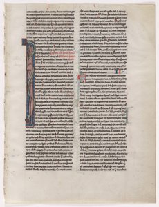 Initial I: Entwined Beast and Serpent: Leaf from a Bible (2 of 2 Excised Leaves) by Unknown artist