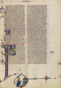 Initial P: Paul Handing a Scroll to a Man by Unknown artist