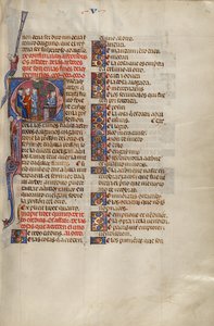 Initial Q: Two Men before a Judge and a Third Man Watching from Behind a Wall by Unknown artist