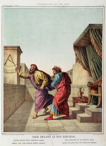Isaiah before King Hezekiah in “Holy History”, ed. Hachette by Unknown artist