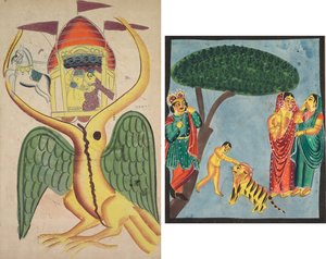 Jatayu Hinders Ravana’s Chariot, Trying to Prevent the Abduction of Sita