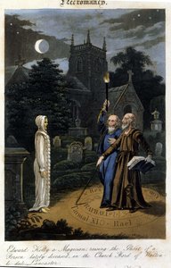 John Dee and Edward Kelly invoke a spirit. 1825. Bibl. Morando, Milan by Unknown artist