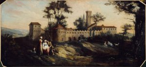 Landscape with fortified castle. Between 1701 and 1800