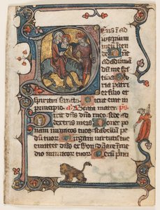 Leaf from a Book of Hours: Initial D: Flight into Egypt (2 of 2 Excised Leaves) by Unknown artist