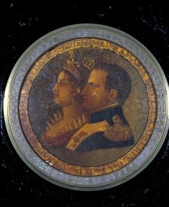 Lid of a snuffbox with portraits of Napoleon I and Josephine