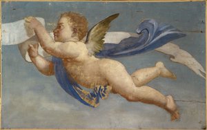 Love Holding a Phylactery. Decorative Painting, between 1801 and 1900