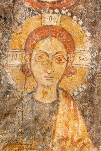 Madonna and Child Between the Archangels (detail of the Child) by Unknown artist
