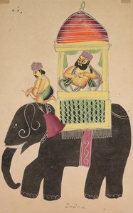 Mahant of Tarakeshwar Rides on an Elephant by Unknown artist