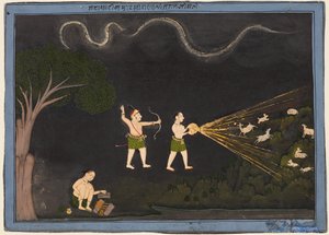 Maharana Jagat Singh II of Mewar (r. 1734–51) Dressed as a Bhil, Hunting Deer at Night by Unknown artist