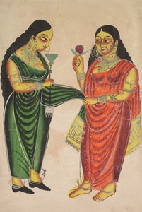 Maid Bringing a Hookah to a Lady (recto)