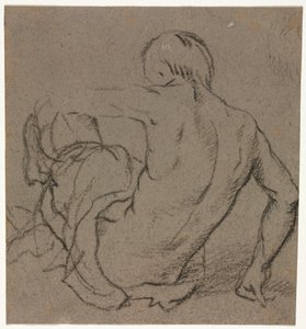 Man Seated on the Ground, Seen from Behind (recto) by Unknown artist