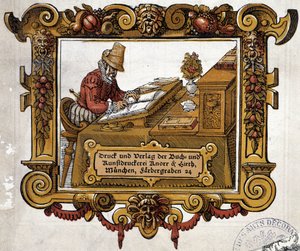 Man in his writing