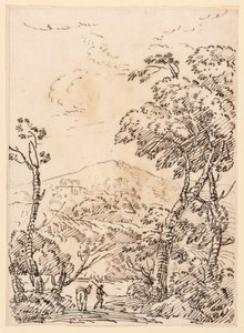 Man with Donkey in Landscape