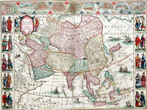 Map of Asia from the Bleau Atlas