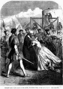 Margaret Roper saying goodbye to her father Thomas More (1478 - 1535), near the Wharf Tower