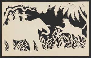 Men Shooting a Tiger from an Elephant by Unknown artist