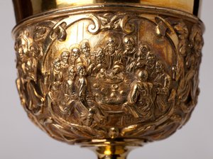 Metalsmithing. Chalice. Gift of canon A. Le Vaillant de la Bassarderie, dean of the cathedral chapter 1726 to 1758. 18th century. (detail)