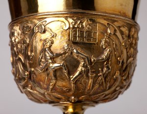 Chalice. Gift of canon A. Le Vaillant de la Bassarderie, dean of the cathedral chapter 1726 to 1758. 18th century. (detail)