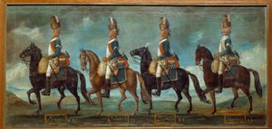 Military uniforms of dragons, according to the order of 1779 by Unknown artist