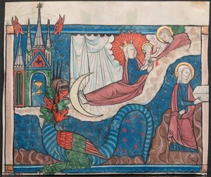 Miniature from a Manuscript of the Apocalypse: The Woman Clothed with the Sun and The War in Heaven by Unknown artist