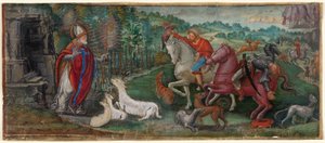 Miracle of the Deer of Saint Bassiano, from a Choir Book