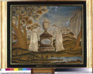 Needlework Mourning Picture by Unknown artist