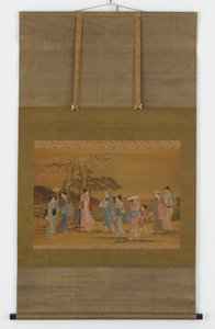 Nine People Out to See Cherry Blossoms by Unknown artist