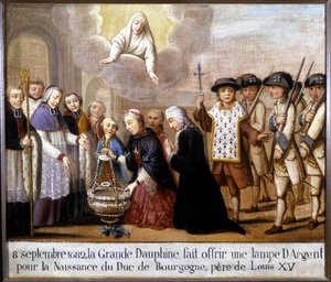 On 8 September 1682, the grand dolphine offered a silver lamp for the birth of the Duke of Burgundy by Unknown artist