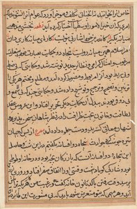Page from Tales of a Parrot (Tuti-nama): text page by Unknown artist