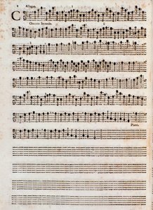 Page of Musical Score of Concerti a Cinque, Op. 5 by Tomaso Albinoni