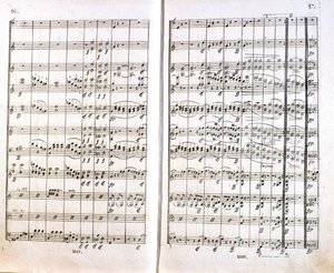 Page of the first German edition of the score of the Symphony No. 1 in C major by Ludwig van Beethoven