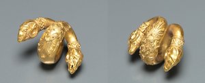 Pair of Hair Ringlets with Ram Head