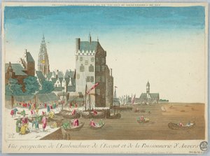 Peep-show, Perspective View of the Mouth of the Scheldt and the Fish Market of Antwerp