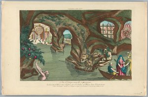 Peep-show, View of the Underworld, 7, New Optical View, Representing, The Descent of Aeneas to the Underworld, With the Palace of Pluto in the Distance