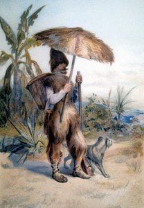 Performance of Robinson Crusoe, Character of the Novel of the Same Name by Daniel Defoe (1660 - 1731) by Unknown artist