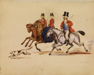 Photo Collage of Hunt Scene with Lord and Lady Yarborough by Unknown artist