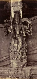 Pillar and Figure, Cut from a Single Stone. Coimbatore