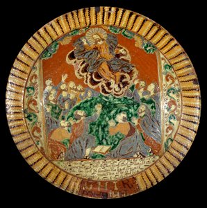 Plate in varnished earth representing the Ascension of Christ by Unknown artist
