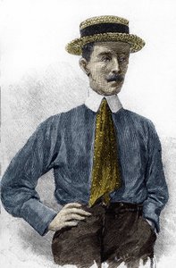 Portrait of Alberto Santos-Dumont (1873-1932), Brazilian aeronautic artist.