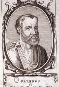 Portrait of Claude Galien (Klaudios Galenos or Claudio Galeno or Claudius Galenus or Galen, c. 131 - c. 201), Greek Doctor. 18th Century Engraving