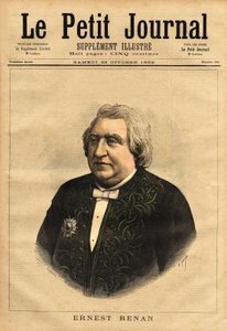Portrait of Ernest Renan (1823-1892), writer, philologist, philosopher and historian. Popular author of 