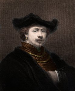 Portrait of Harmenszoon van Rijn Rembrandt (1606-1669), Dutch painter - engraving - 19th century by Unknown artist