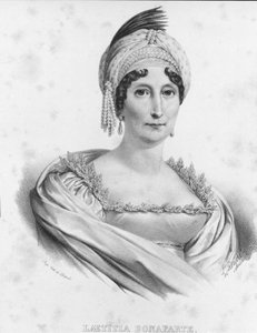 Portrait of Laetitia Bonaparte (Letizia Maria Ramolino) (1750-1836), mother of Napoleon I. Engraving of the 19th century