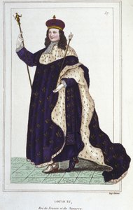 Portrait of Louis XV, King of France (engraving from 1830)