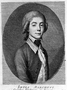 Portrait of Luigi Marchesi also known as Marchesini, Italian castrato. by Unknown artist