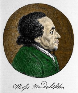 Portrait of Moses Mendelssohn (1729 - 1786), philosopher and true founder of modern Judaism. Grandfather of the musician Felix Mendelssohn by Unknown artist